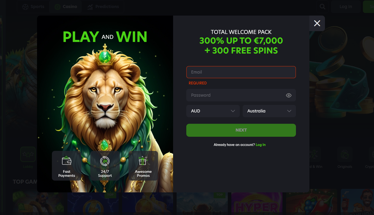 Neospin Sign Up
